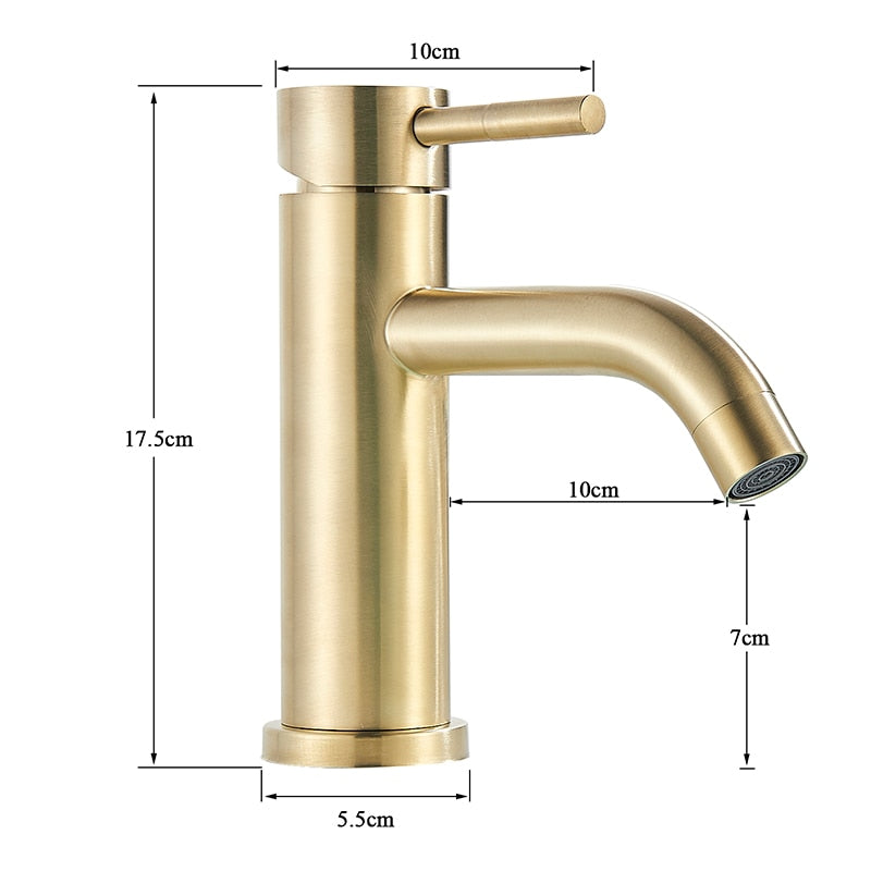 Grifo de baño clásico de oro cepillado