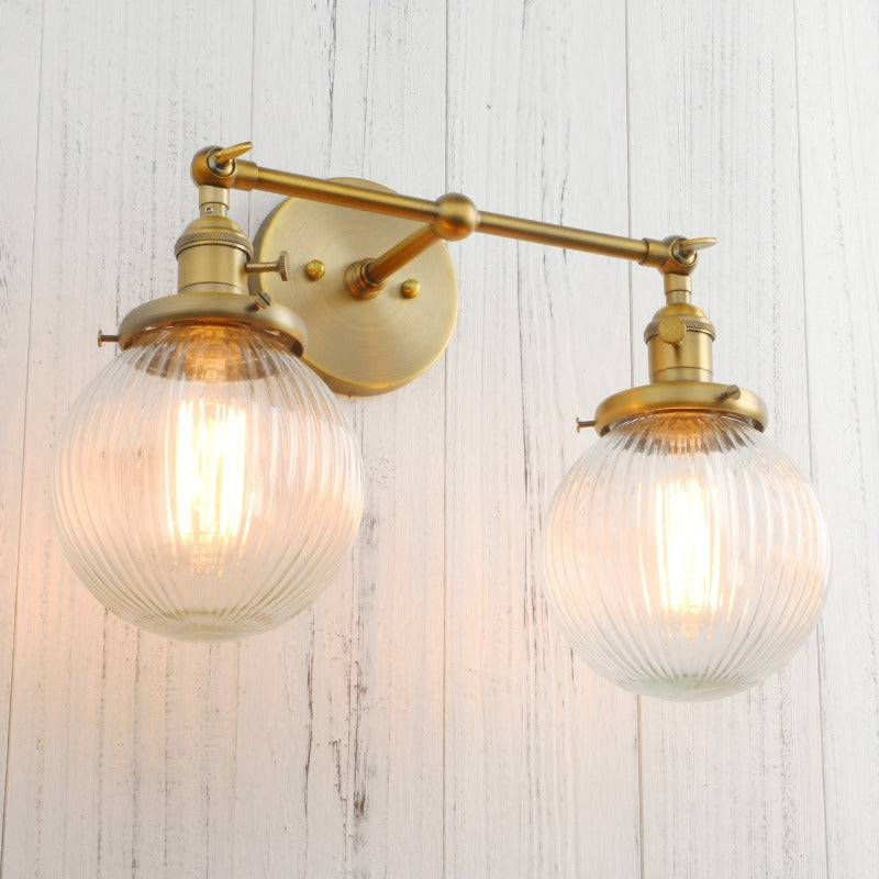 Vintage glass globe farmhouse wall lamp