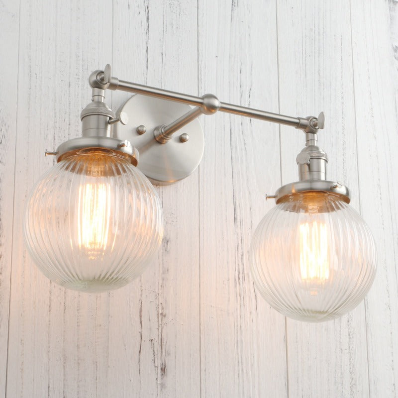 Textured Brushed Nickel Farmhouse Modern Wall Sconce