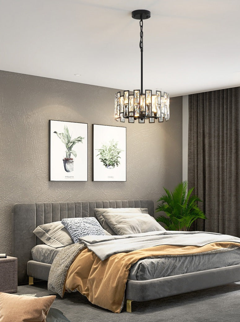 Modern Matte Black Chic Chandelier