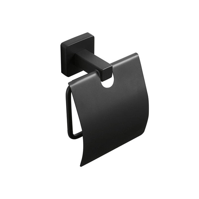 Juego de herrajes para baño de acero inoxidable negro mate