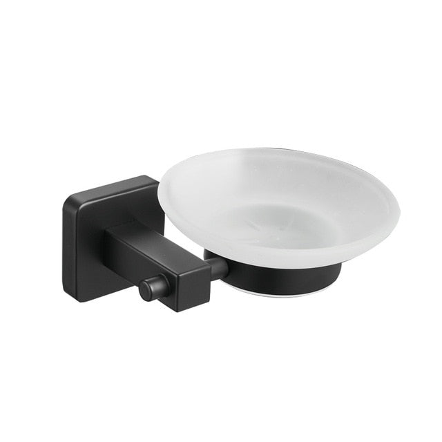 Juego de herrajes para baño de acero inoxidable negro mate