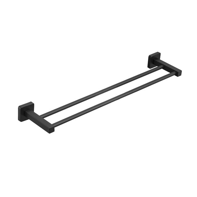 Juego de herrajes para baño de acero inoxidable negro mate