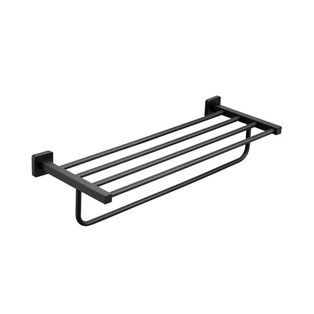 Juego de herrajes para baño de acero inoxidable negro mate