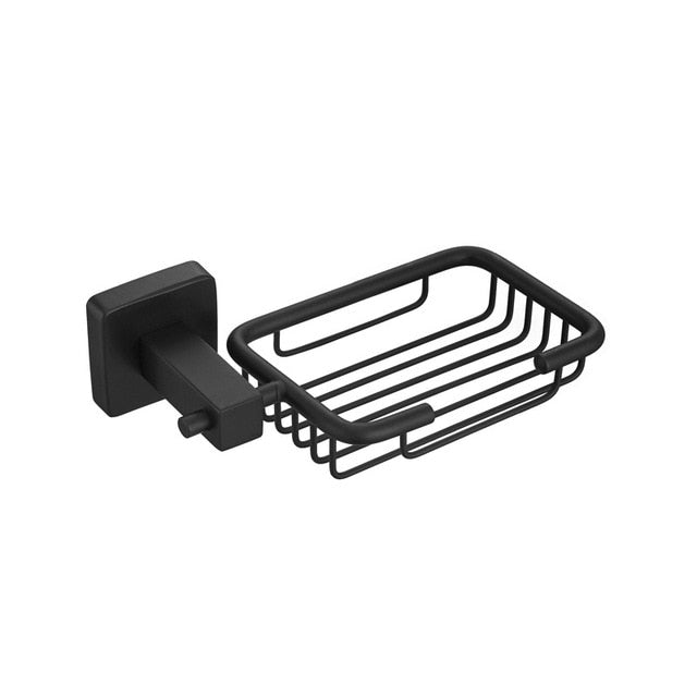 Juego de herrajes para baño de acero inoxidable negro mate