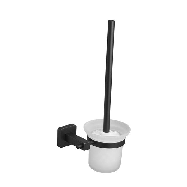Juego de herrajes para baño de acero inoxidable negro mate