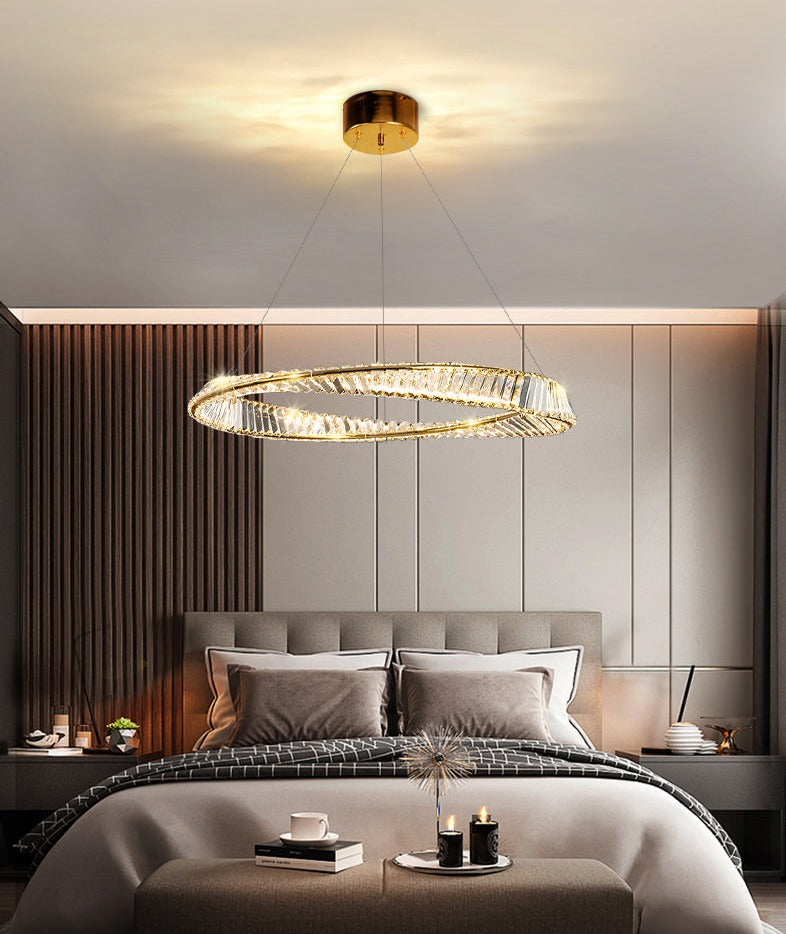 modern polished gold glass chandelier