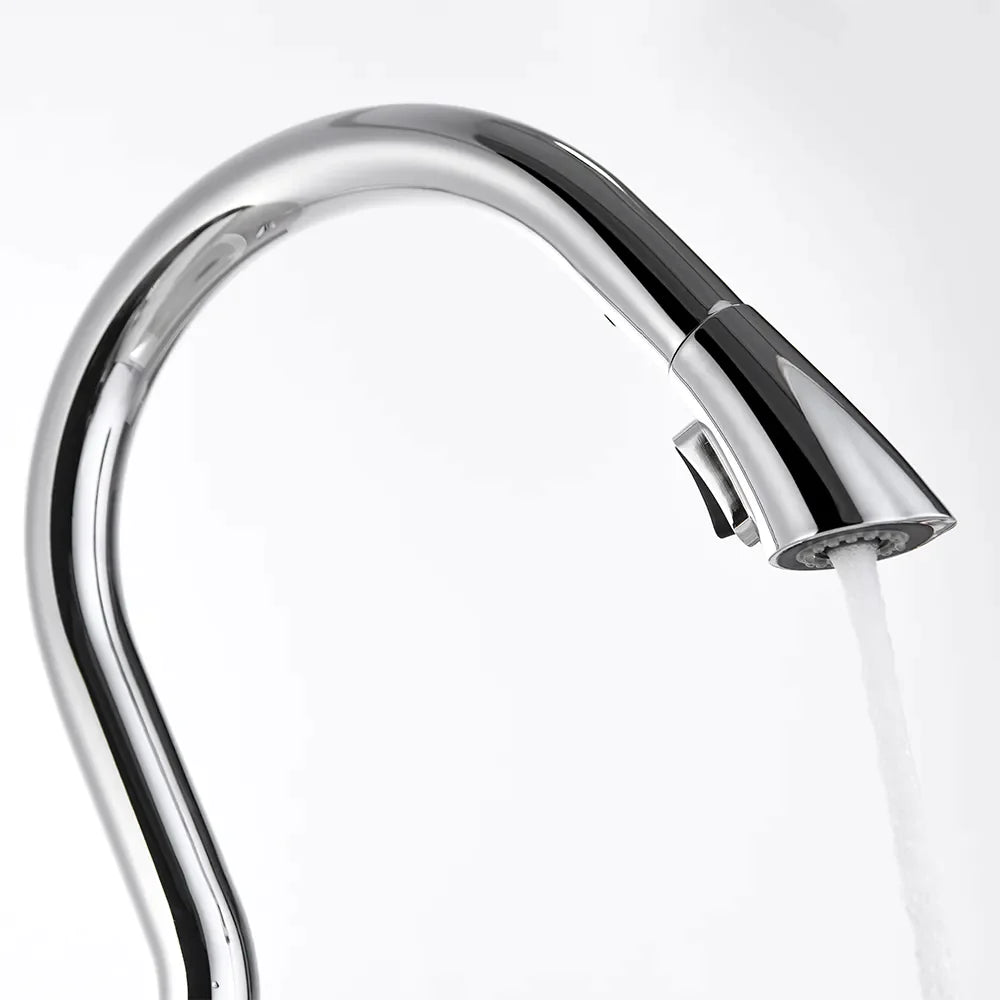 Nate - Grifo de cocina curvo retráctil moderno