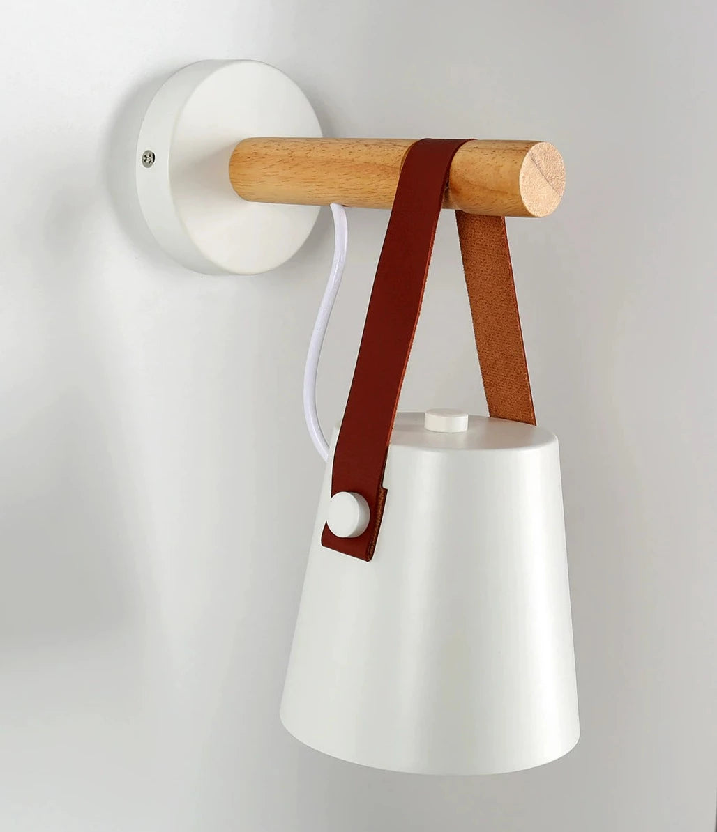 white nordic style bedside wall lamp