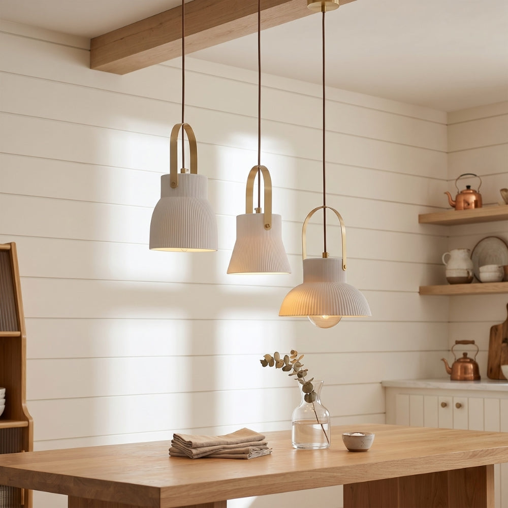 Japandi Style White Ceramic Pendant Lights – Hadley