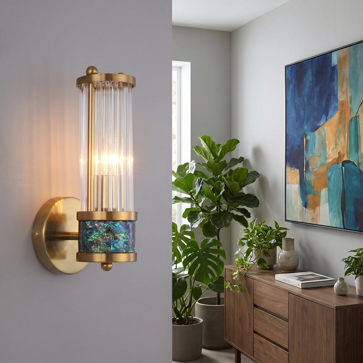 Glass Crystal Wall Sconce