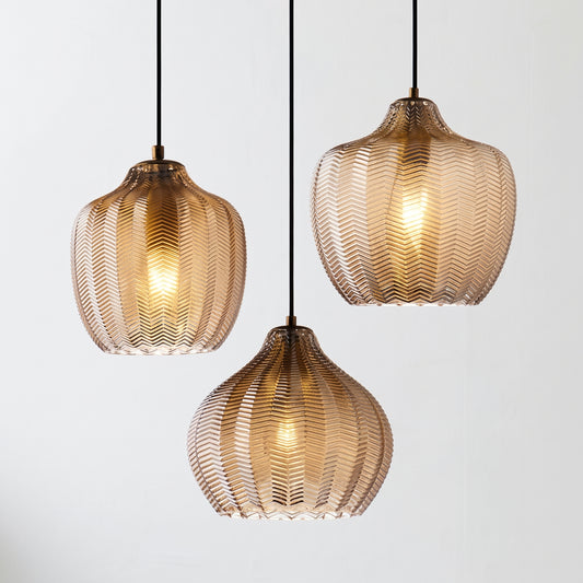 Jasper - Suspensions en verre texturé