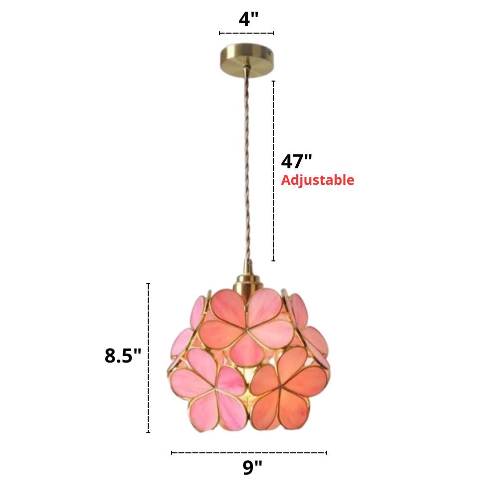 Glass Flower Pendant Light Dimensions