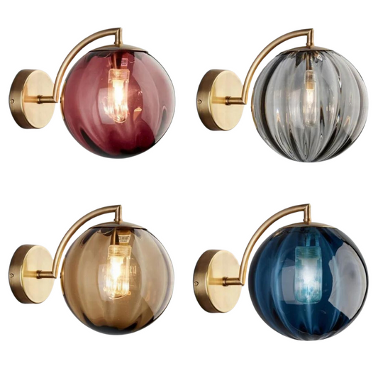 Vintage Glass Globe Wall Sconce