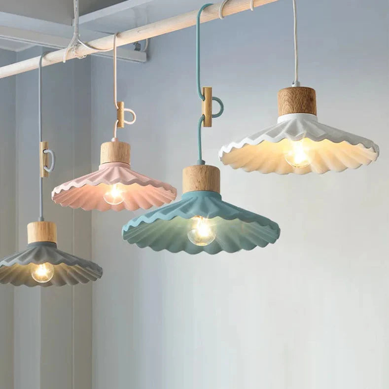 Colorful Nordic Fluted Shade Pendant Lights