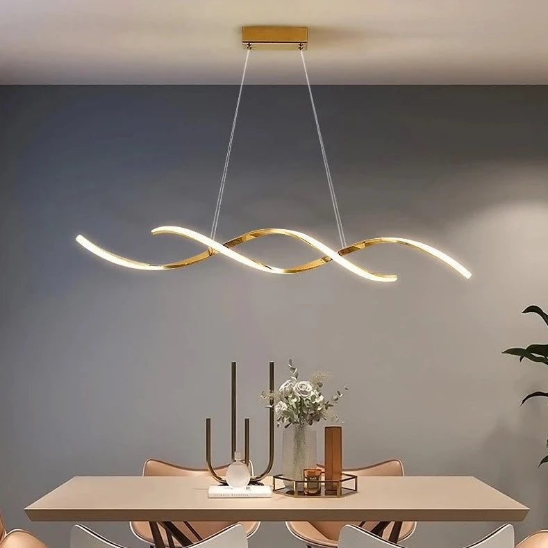 Helical LED modern chandelier for dining table