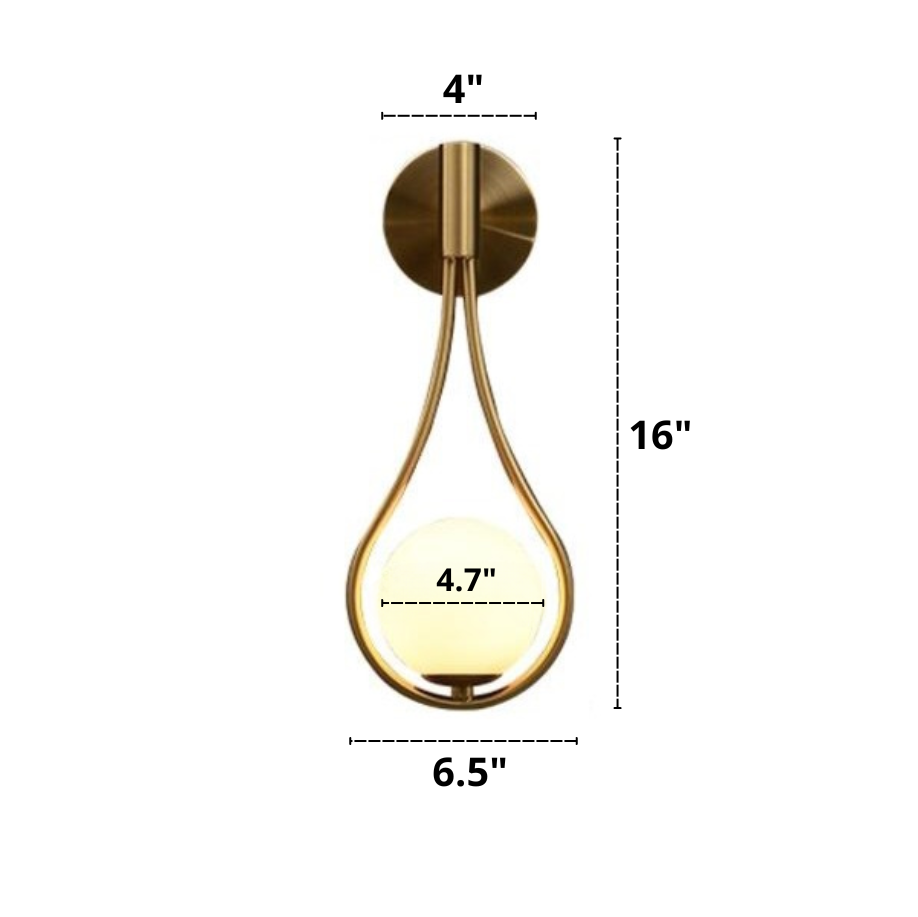 Nordic Frosted Glass Wall Sconce Dimensions