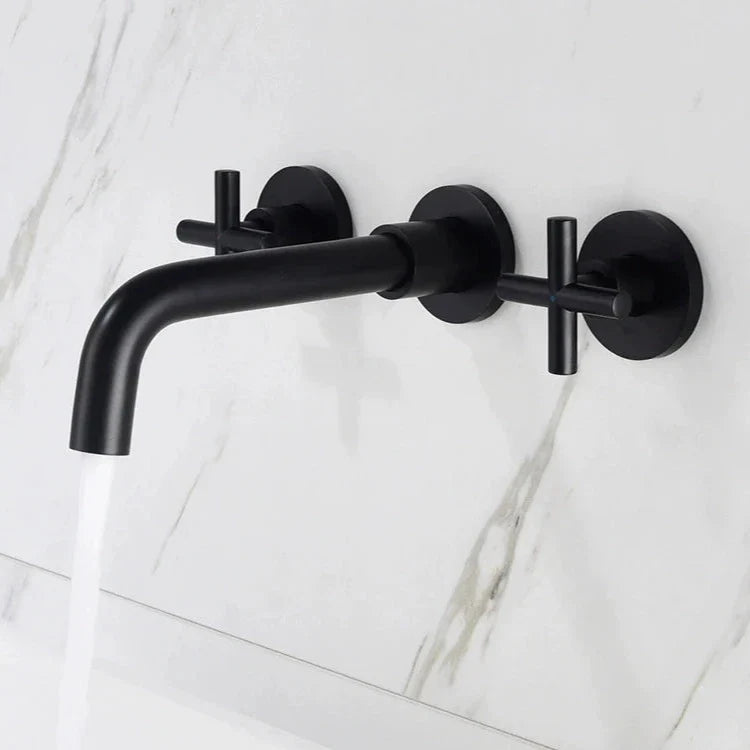 Vintage style two-handle wall mounted faucet