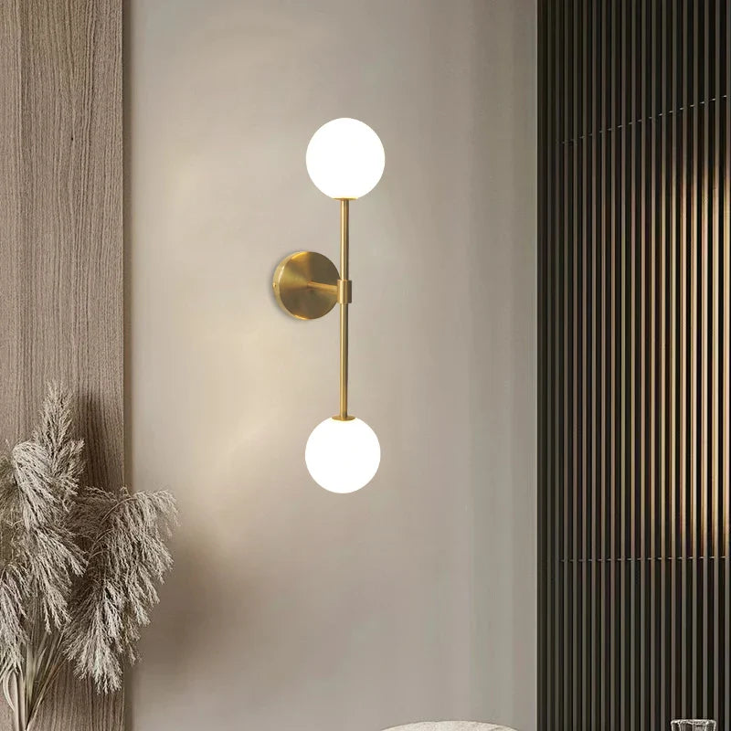 Aurelia - Modern Two-Bulb Frosted Glass Globe Wall Sconce