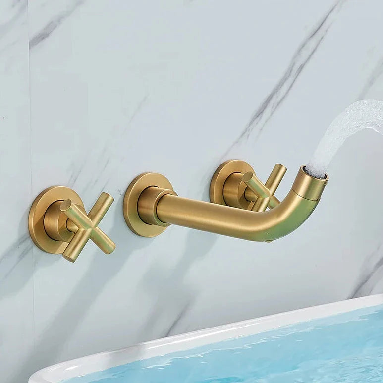 Brushed Gold Wall Mounted Faucet