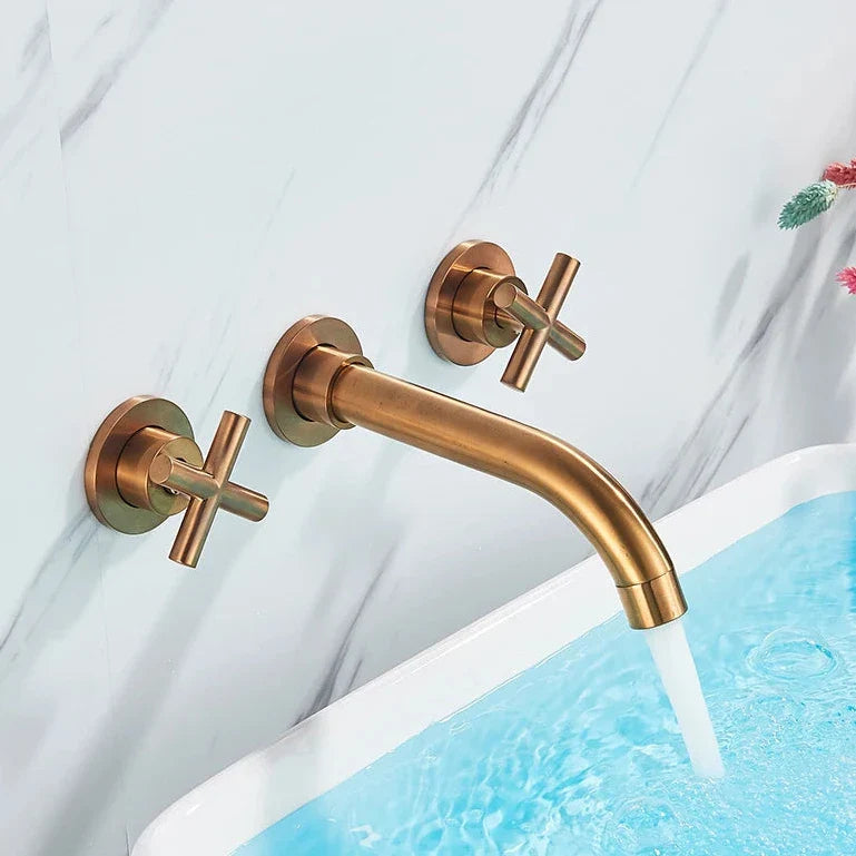 Antique Brass Two-Handle Bathroom Faucet by Focal Decor