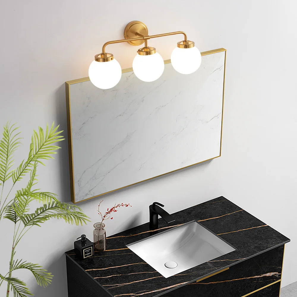 Bathroom Vanity Light Fixture with Frosted Glass Shades