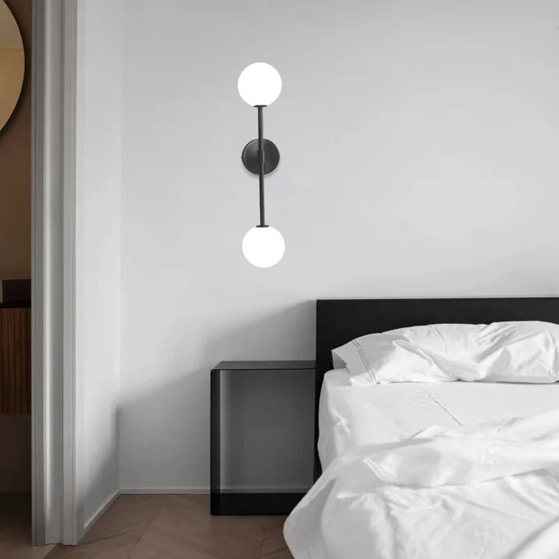 Aurelia - Modern Two-Bulb Frosted Glass Globe Wall Sconce