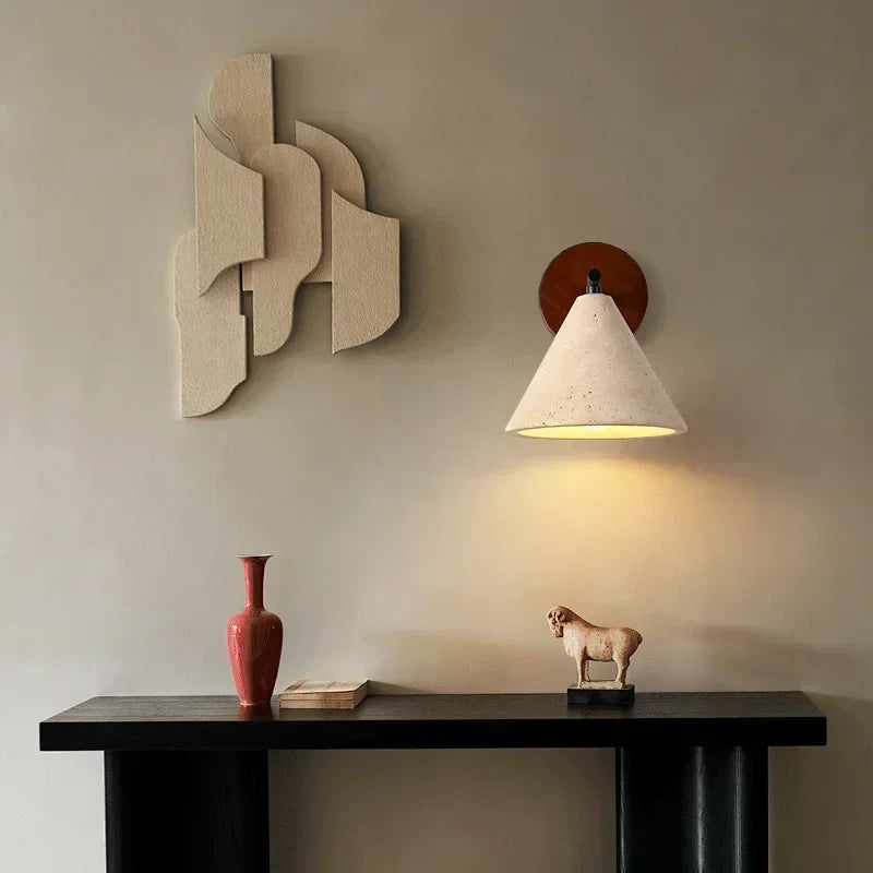 Japandi Natural Stone Wall Sconce