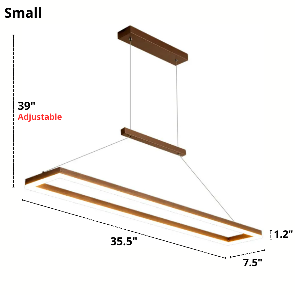 Small Modern Hanging Frame Light Fixture Dimensions