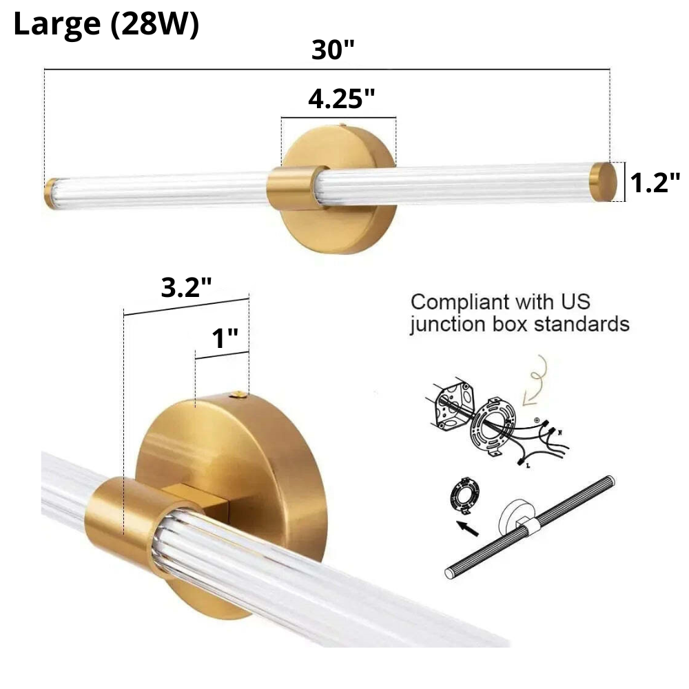 Large Howard two-bulb sconce dimensions