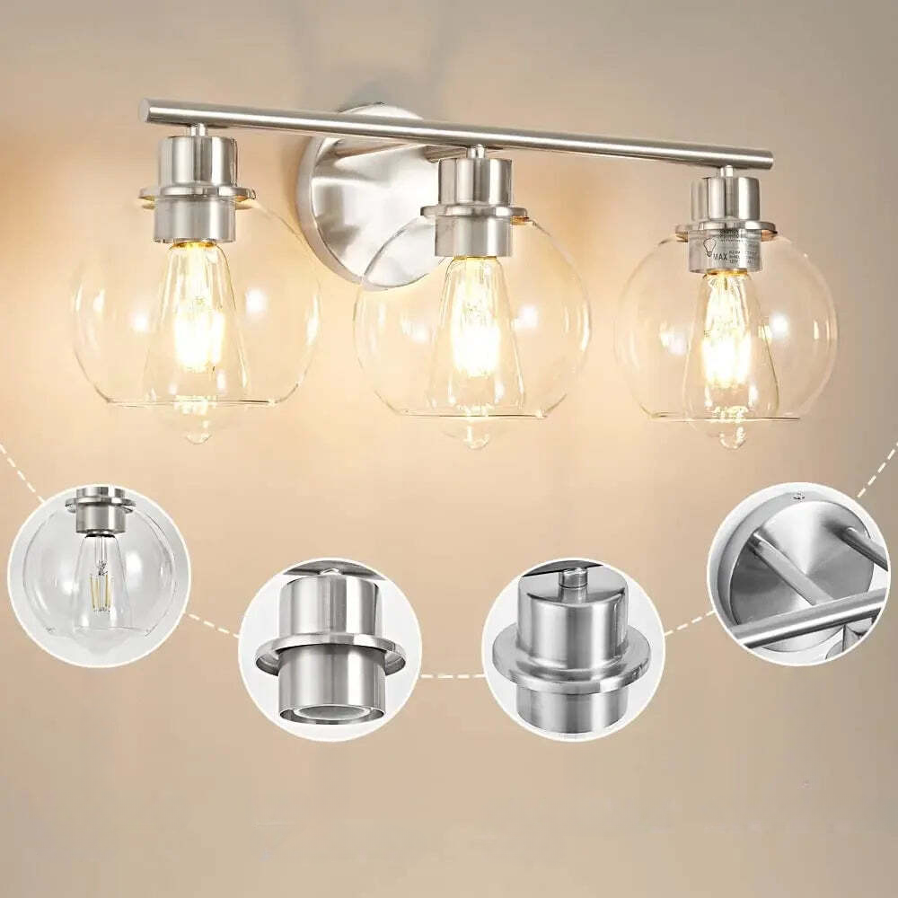 Multi-Bulb Glass Globe Vanity Light