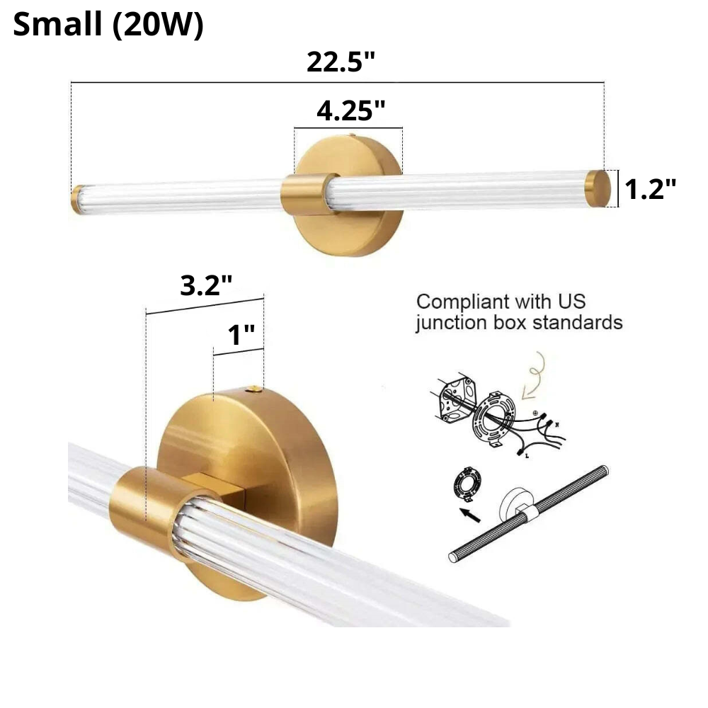 Small Howard two-bulb sconce dimensions