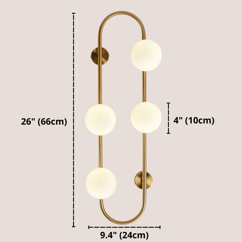 Danae modern multi-bulb wall light dimensions