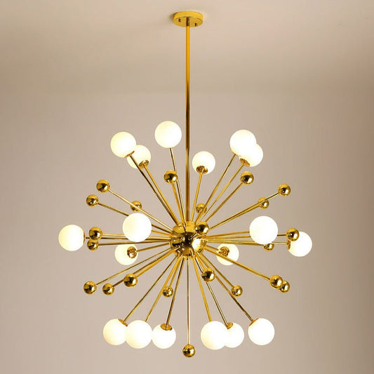 Modern gold glass globe chandelier