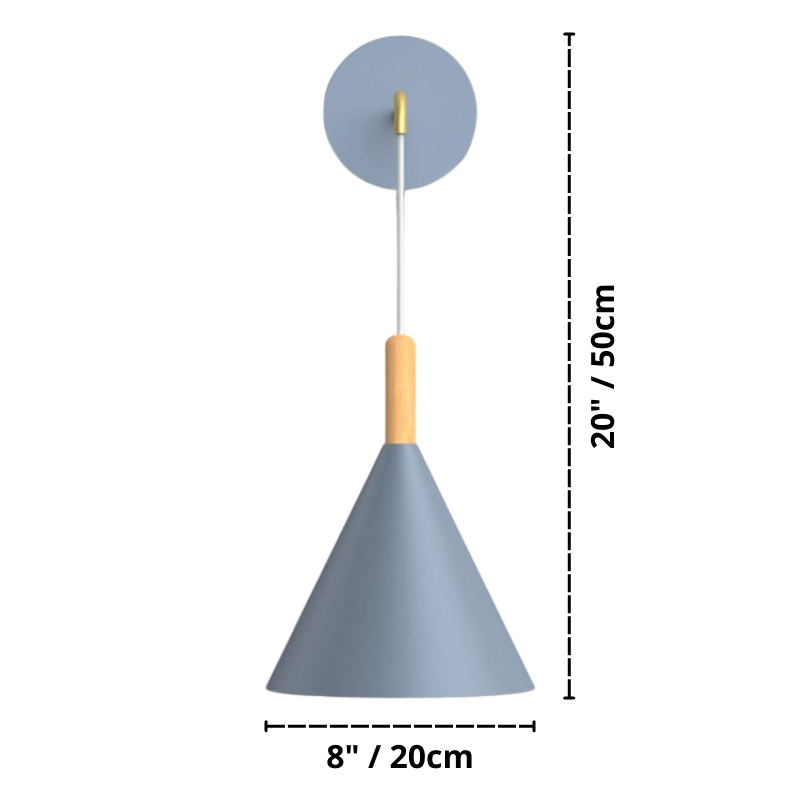 cone hanging modern nordic wall lights dimensions