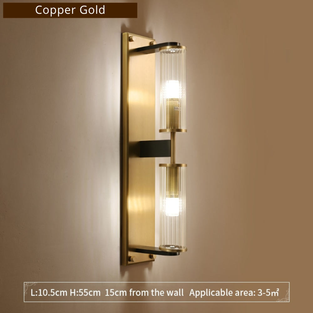 Tereza - Copper & Glass Column Wall Sconce