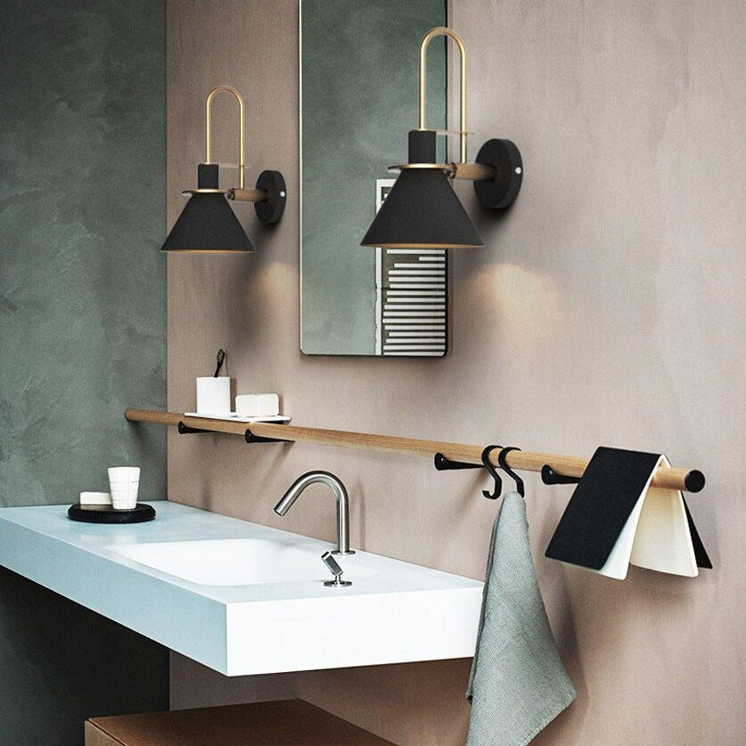 matte black vanity bathroom wall lamps