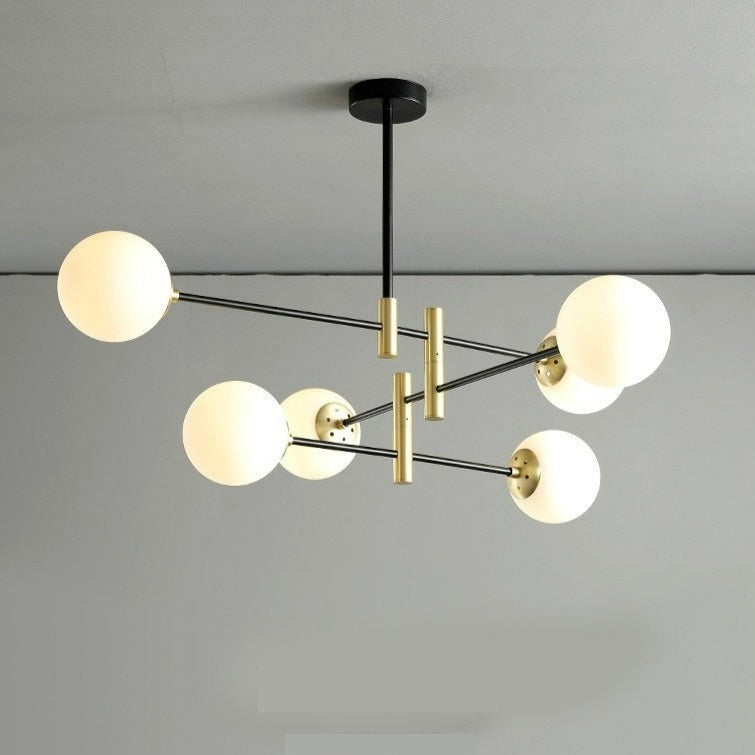 Modern Glass Multi-Bulb Chandelier