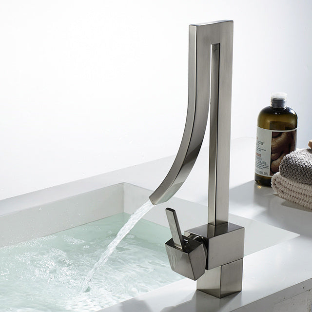 Brushed Nickel Theo Modern Sink Faucet