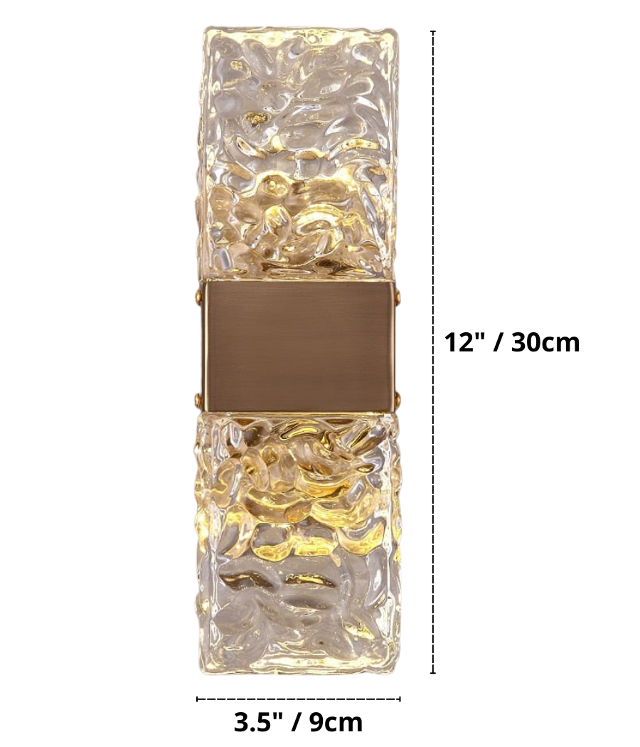 Vena modern glass crystal wall sconce dimensions