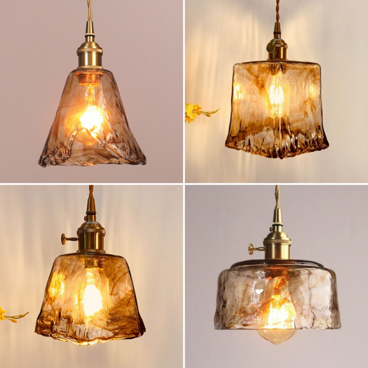 Vintage hand-blown farmhouse chic pendant lights