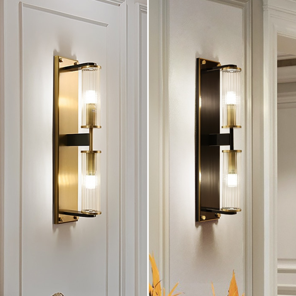 modern glass column wall sconce