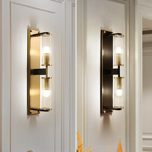 modern glass column wall sconce