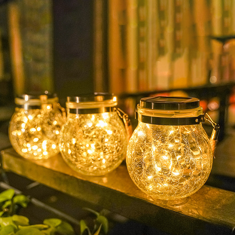 Hanging Rope Glass Jar LED Light