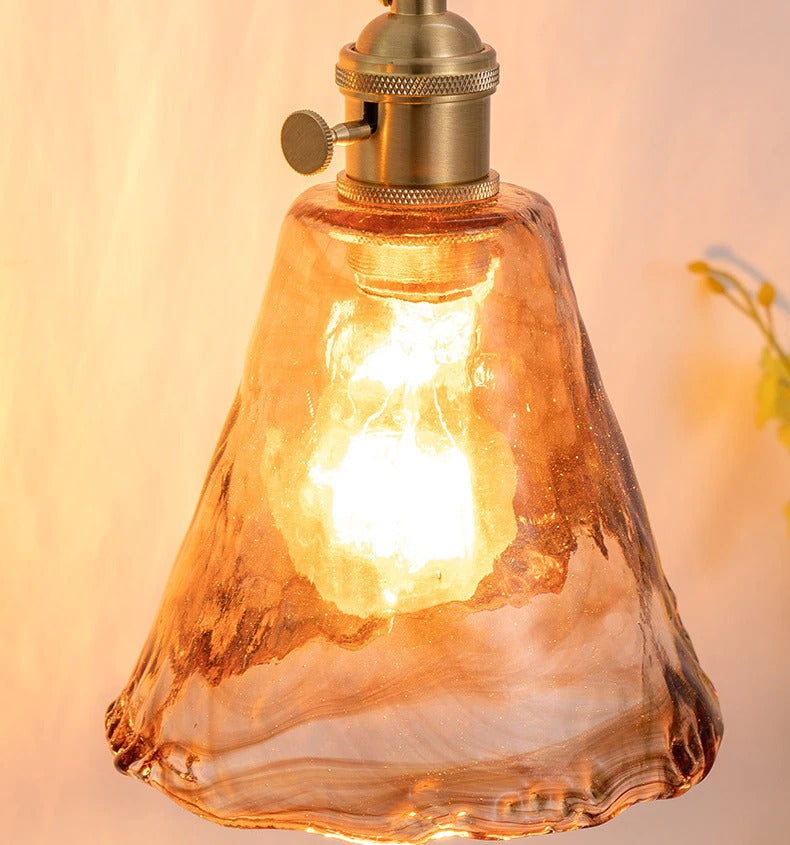 Amber glass on sale wall sconce