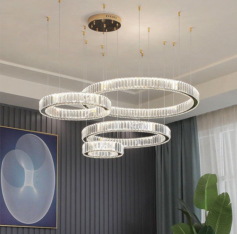 crystal glass LED living room light fixture