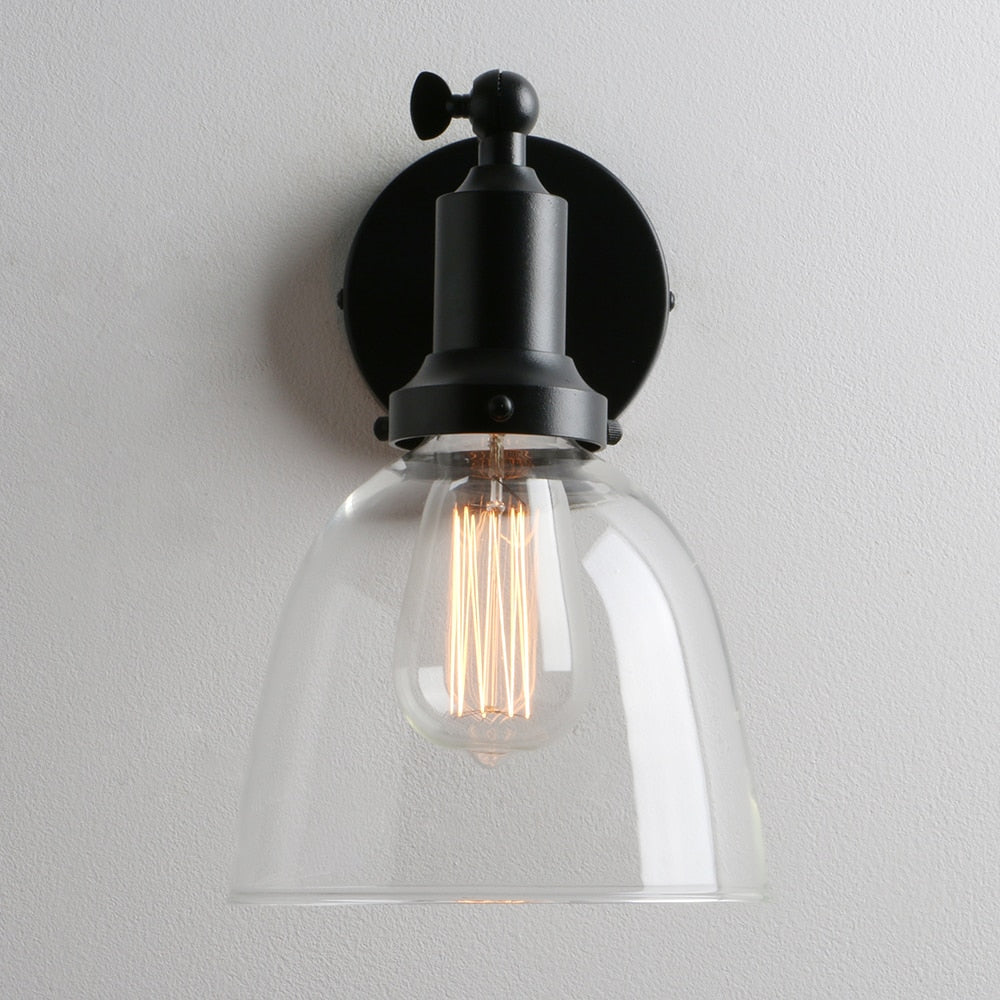 black mid-century modern style wall sconce