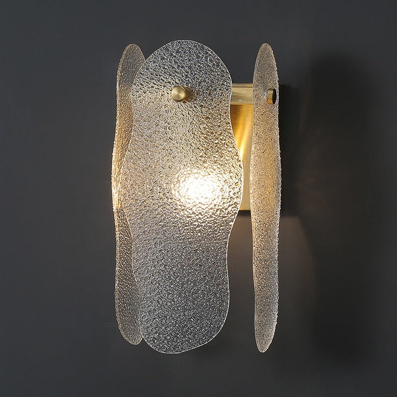 textured glass wall sconce for modern interior