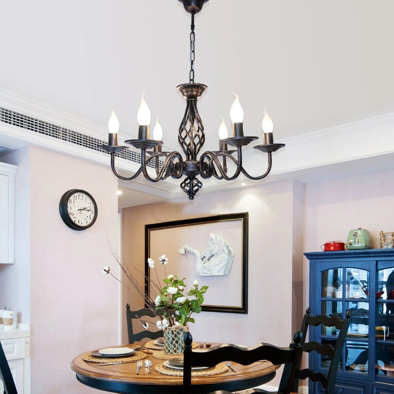 Wrought Iron Rustic French Chandelier