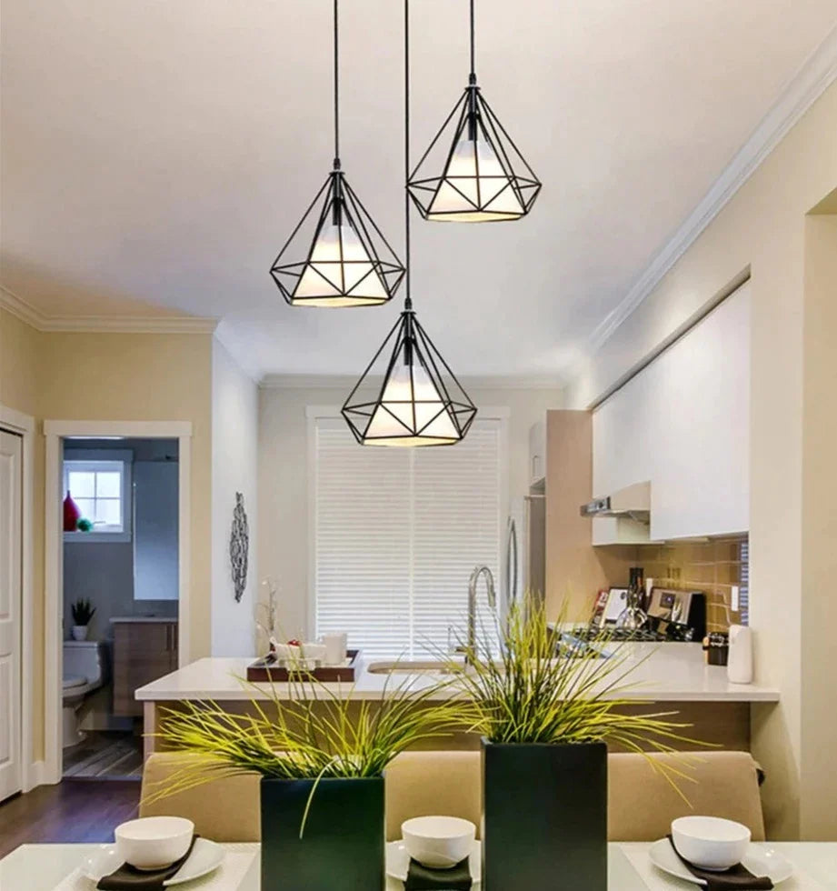 rustic wrought iron pendant lights for kitchen table